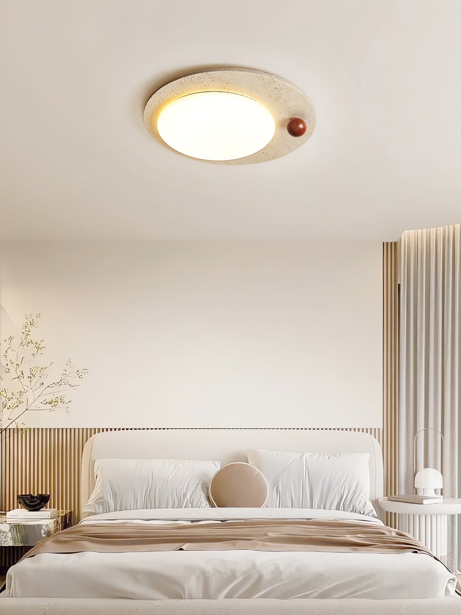 Orbia Lumière de Plafond Circulaire en Travertin - Neutralighting