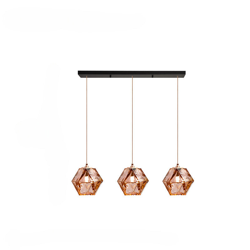 Valentina Polyèdre LED Suspension Métal Verre Cuisine Chambre à Coucher - Neutralighting