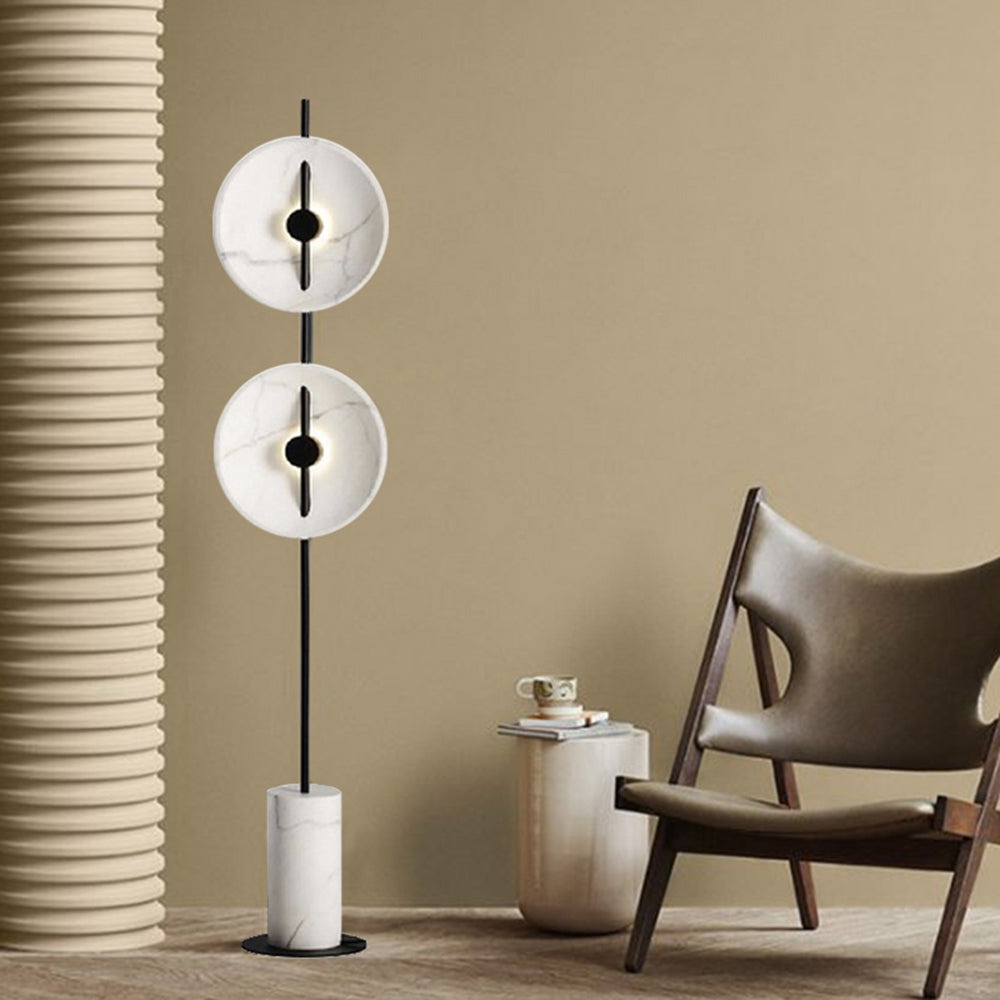 Mira Design Lampadaire Rond Nordique Métal Blanc Grande Salon