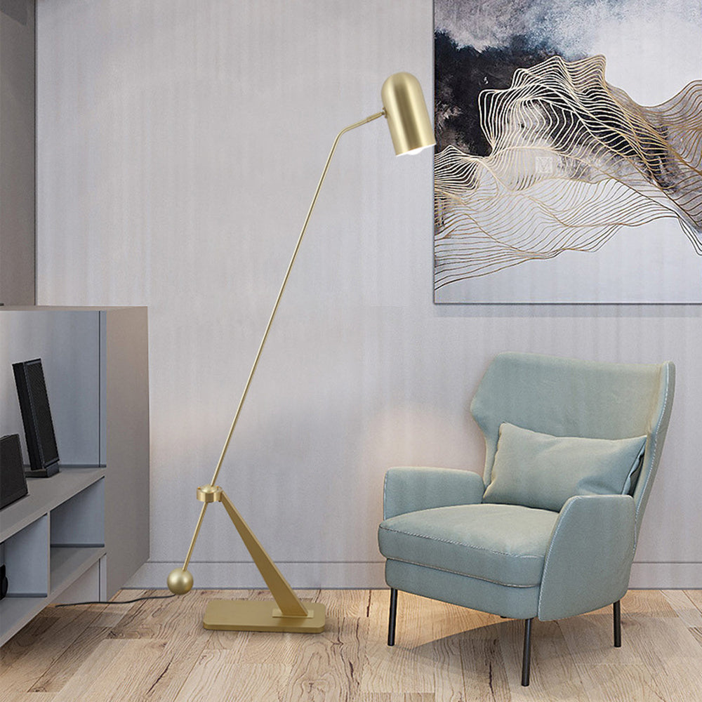 Arisha Design Simple Lampadaire Canne à Pêche Vintage Métal Or Salon/Chambre à Coucher - Neutralighting