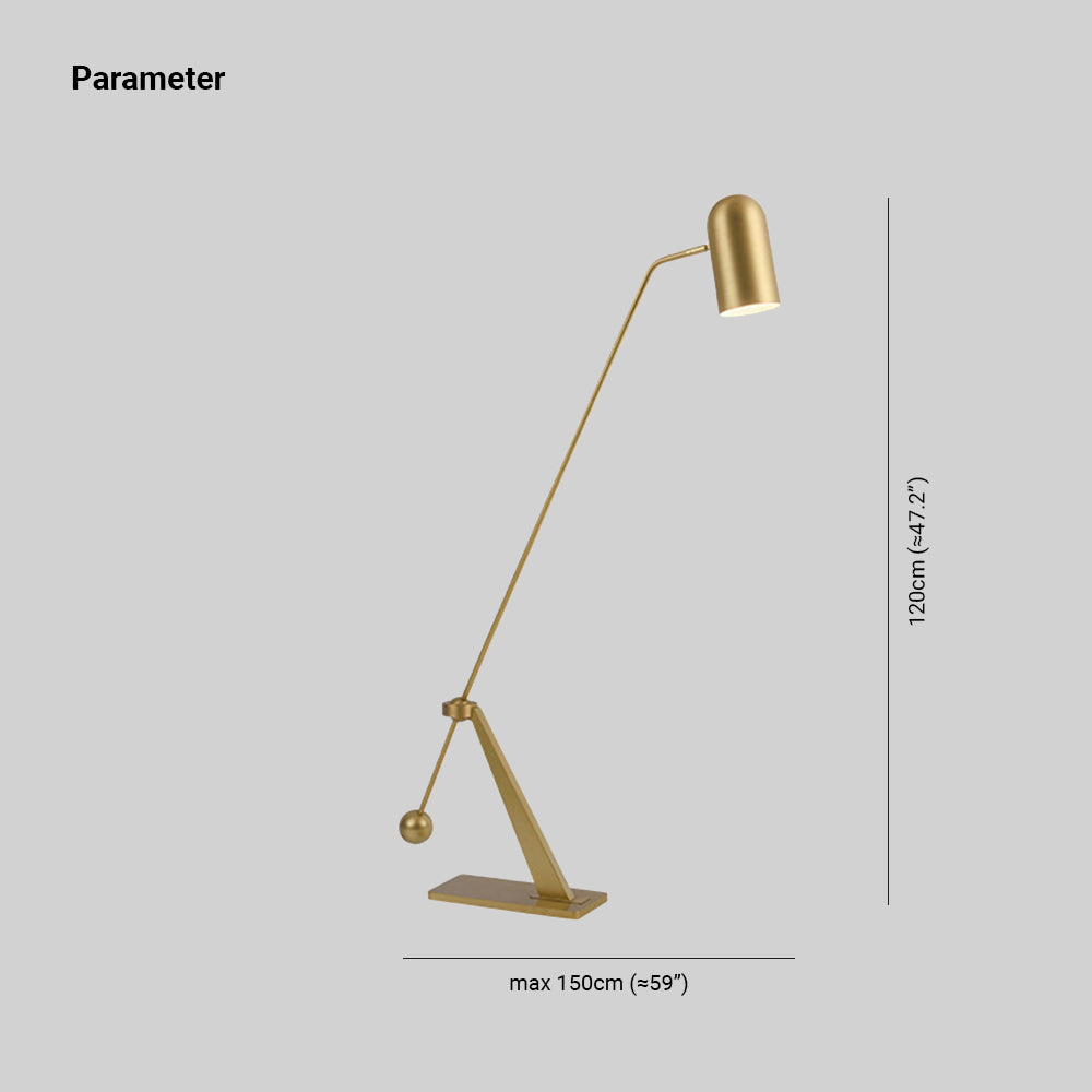 Arisha Design Simple Lampadaire Canne à Pêche Vintage Métal Or Salon/Chambre à Coucher - Neutralighting