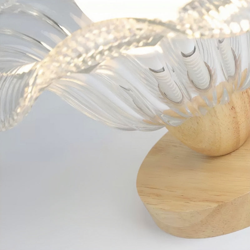 Arisha Moderne LED Plafonnier Dôme Bois Verre Salon Salle à Manger - Neutralighting