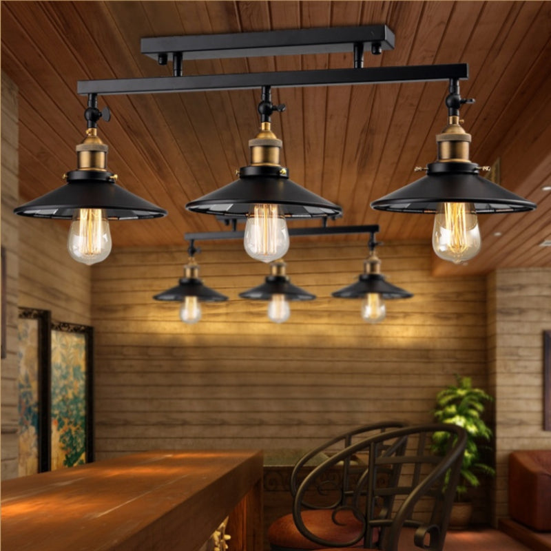 Arisha Industriel LED Plafonnier Dôme Noir Métal Salon Alle à Manger - Neutralighting
