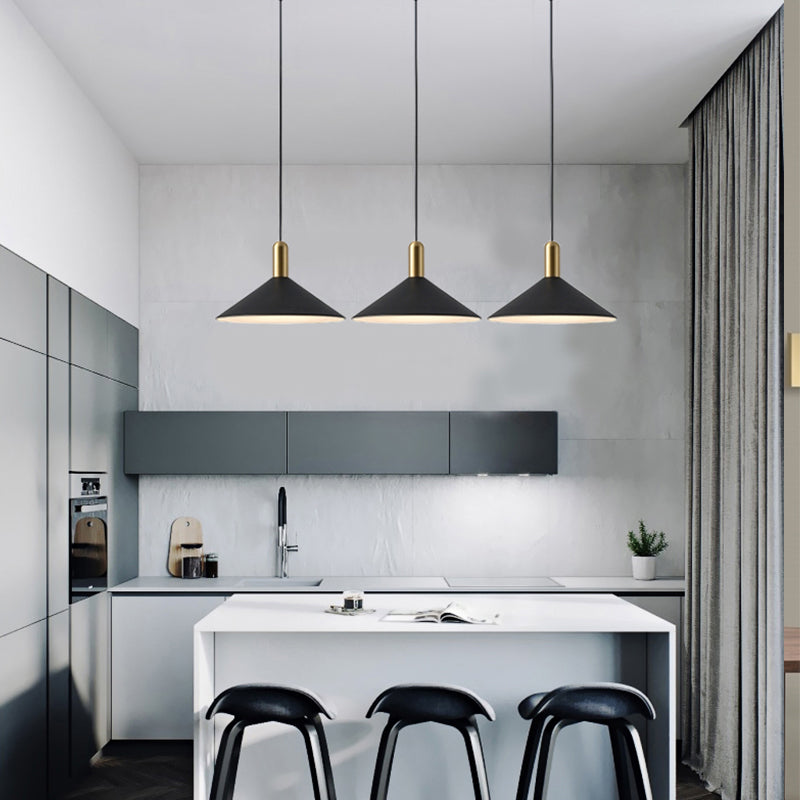 Arisha Suspension Moderne LED Acrylique/Métal, Noir/Blanc/Or, Salon - Neutralighting