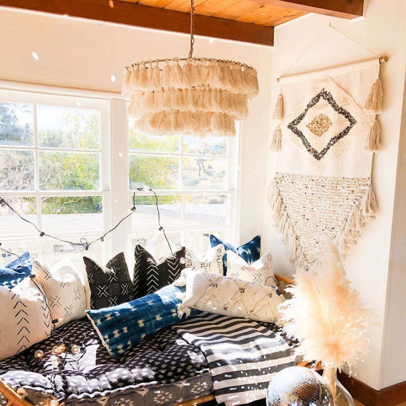 Ritta Suspension Nuage Retro, Metal/Tissu, Rose/Beige/Violet, Salon - Neutralighting