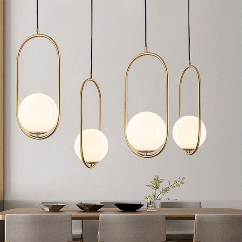 Ilra Suspension Anneau/Boule Moderne. Métal/Acrylique. Doré/Noir. Salon - Neutralighting