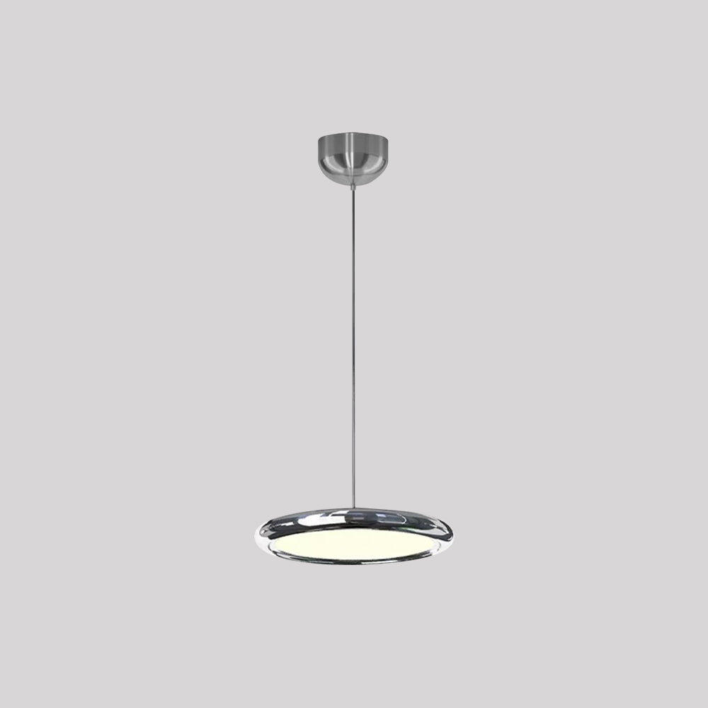 Arisha Suspension Ronde Moderne, Métal/Acrylique, Argent/Or/Rose Rouge, Salon