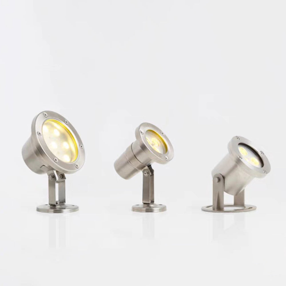 Ray Spot de Bassin Cylindre Moderne, Métal/Verre, Argent, Jardin - Neutralighting