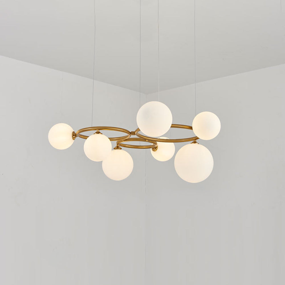Valentina Luminaires Suspensions Anneau Moderne Métal/Verre Noir/Blanc/Gris/Doré Chambre à Coucher