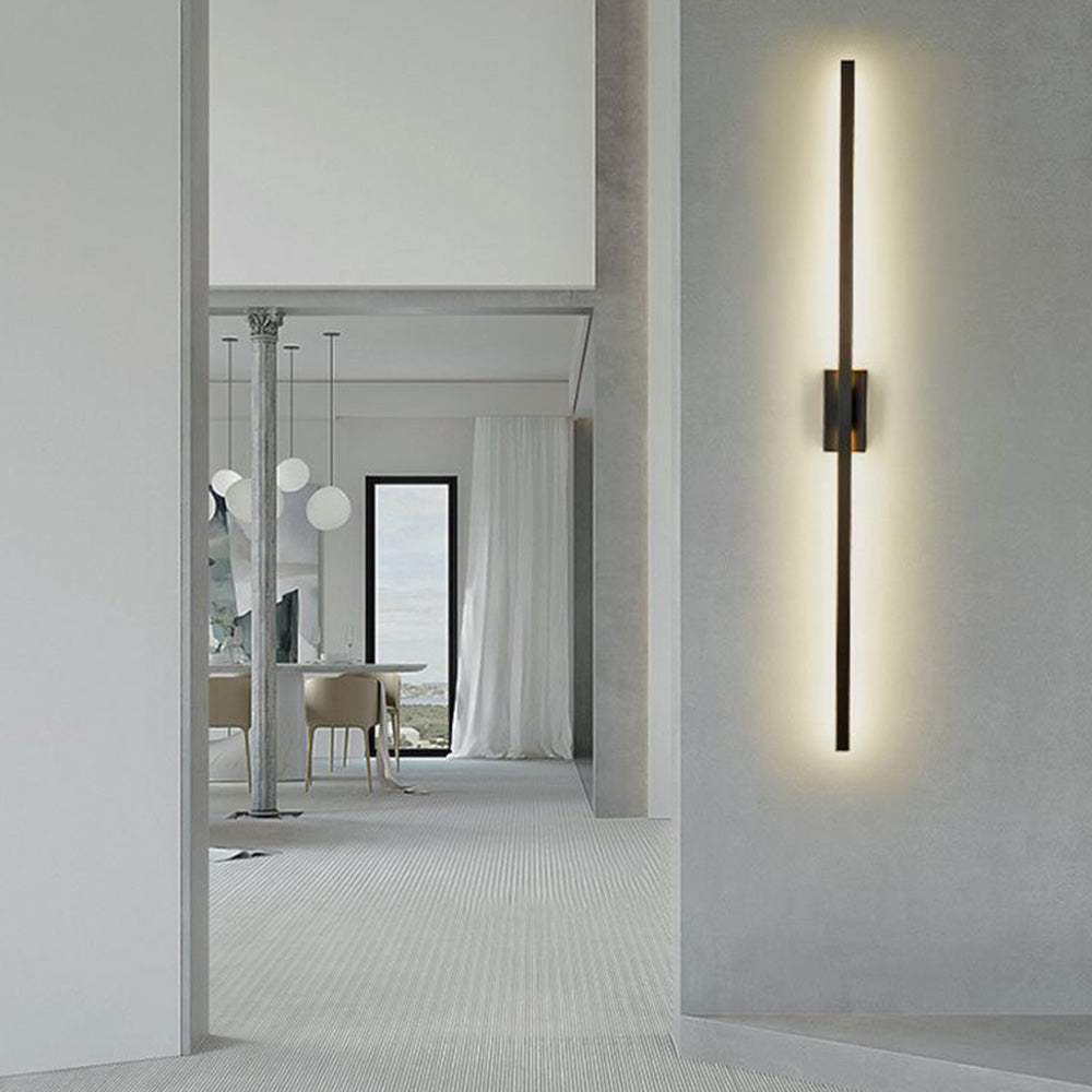 Arisha Longue Intérieur LED Applique Murale Linéaire Moderne Métal Noir Salle de Bain - Neutralighting