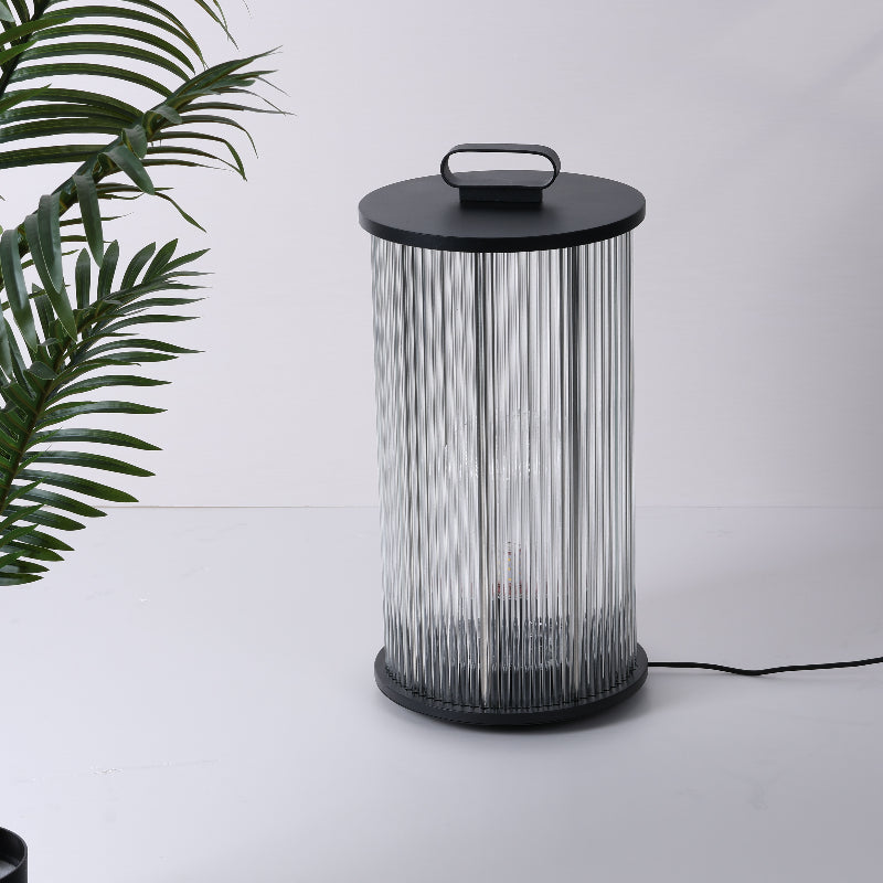 Ray Lampadaire Cylindre Simple, Métal/Verre, Gris, Jardin - Neutralighting