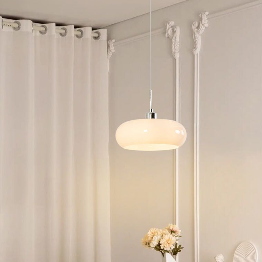 Charlotte Suspension Dôme Moderne Verre. Blanc/Orange. Salle de Bain - Neutralighting