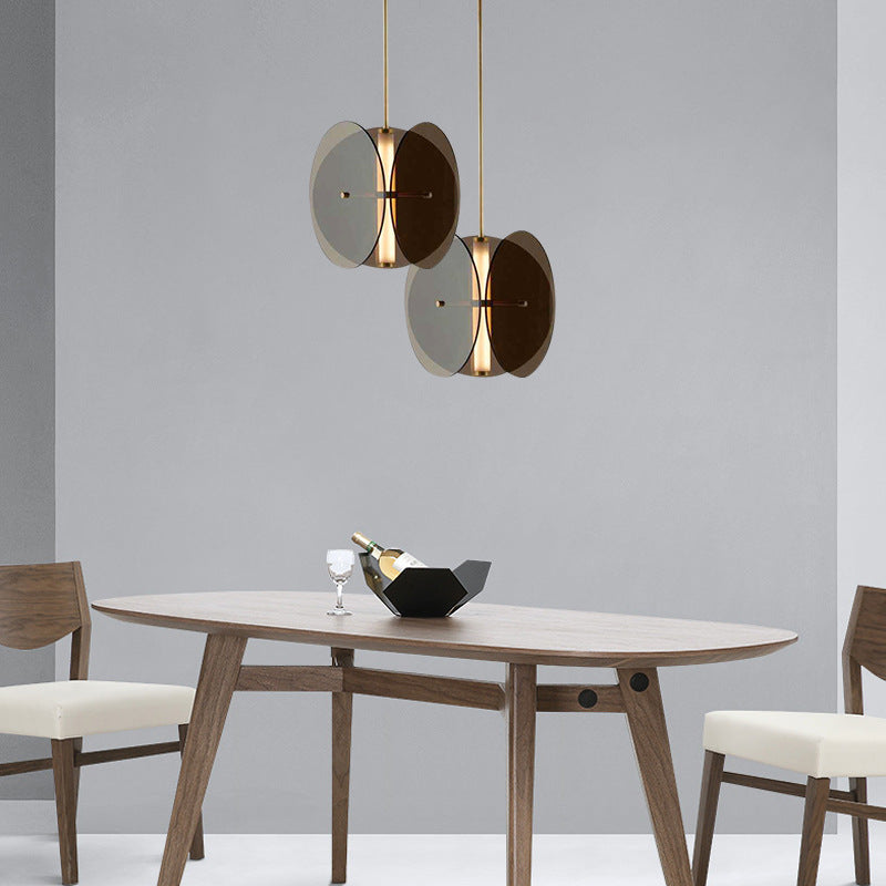 Valentina Suspension Rond LED Simplicité Noir Métal/Verre Chambre à Coucher - Neutralighting