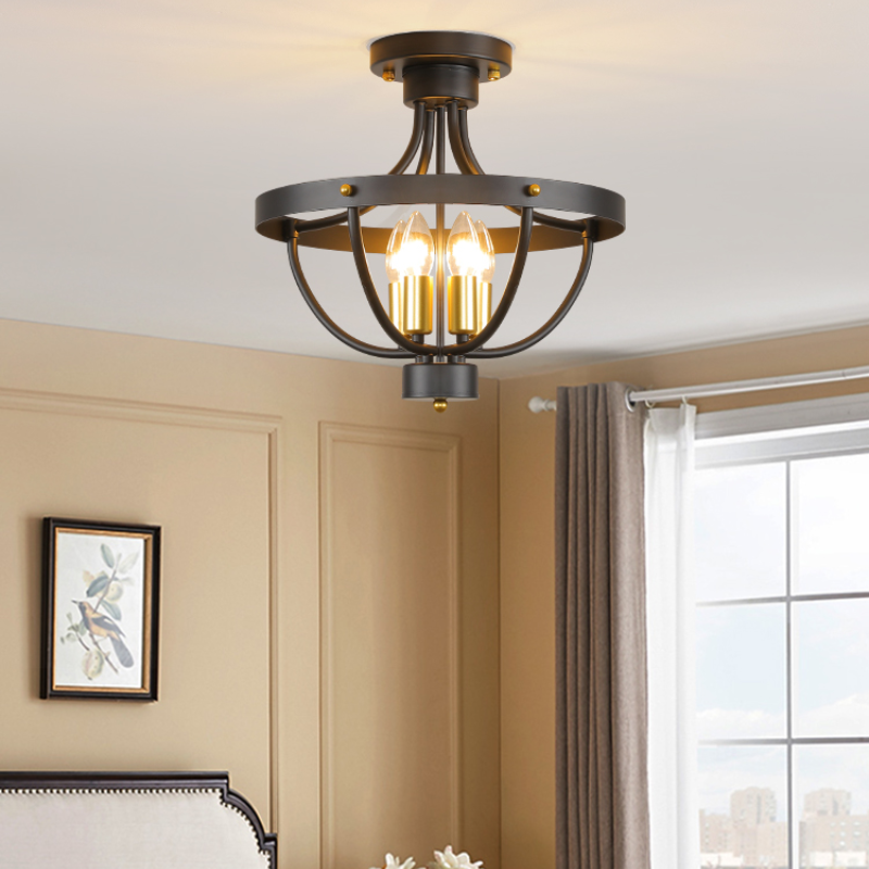 Silva Vintage LED Suspension Noir Métal Salon/Chambre à Coucher - Neutralighting