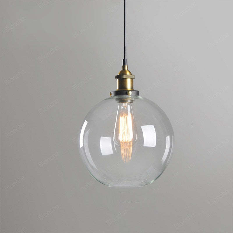 June suspension Industriel en Verre. Clair/Ambre/Gris Fumé - Neutralighting