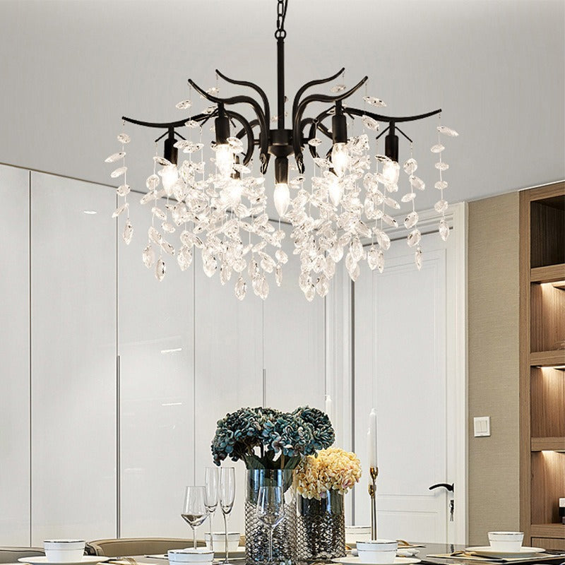 Kristy Suspension Multi Luxueux, Cristal/Cuivre, Noir/Or, Salon - Neutralighting