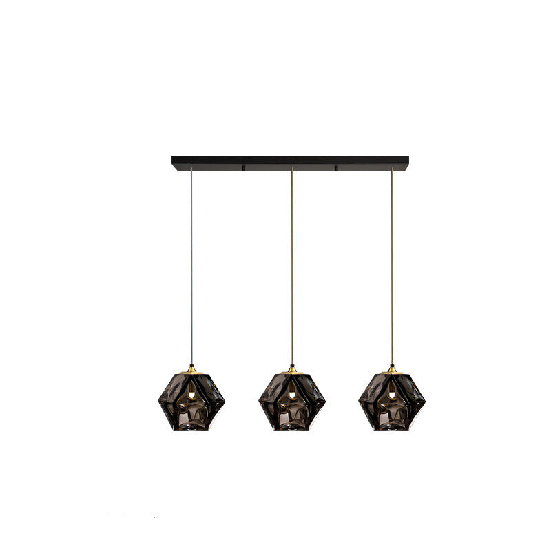 Valentina Polyèdre LED Suspension Métal Verre Cuisine Chambre à Coucher - Neutralighting