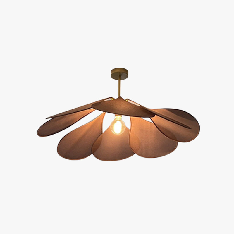 Ritta Suspension Petale Moderne, Metal/Tissu, Blanc/Marron, Salon - Neutralighting