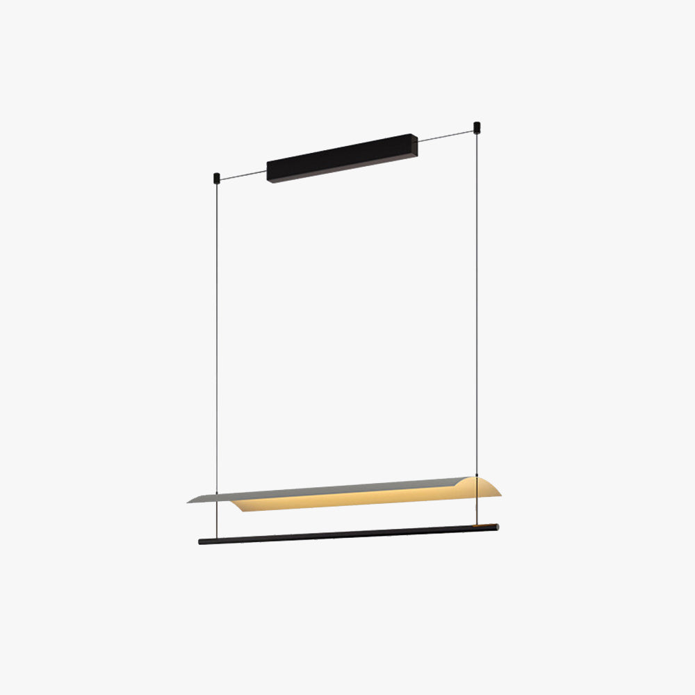 Ray Suspension Linéaire Inhabituel, Métal/Acrylique, Noir, Salon/Restaurant - Neutralighting