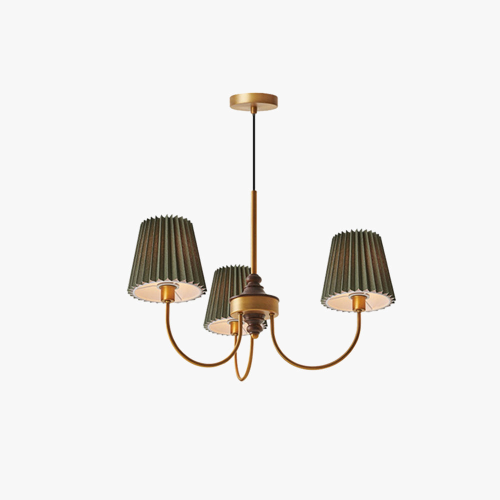 Silva Lustre Vintage, Métal/Tissu, Blanc/Vert, Salle à Manger/Salle à Séjour - Neutralighting