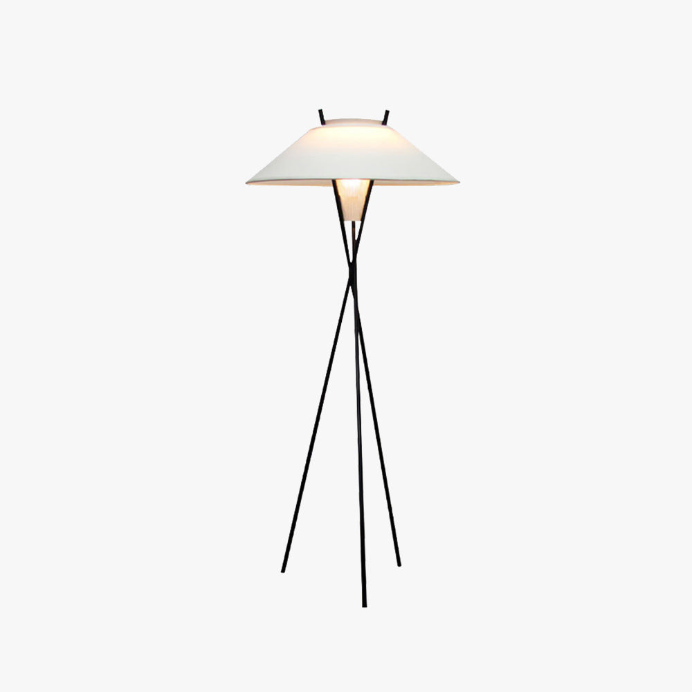 Arisha Lampadaire Trépied Simple, Métal/Tissu, Blanc, Chambre/Salon - Neutralighting