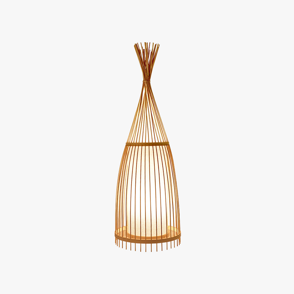 Muto Lampadaire Design Naturel Bois Rotin, Salon/Chambre - Neutralighting
