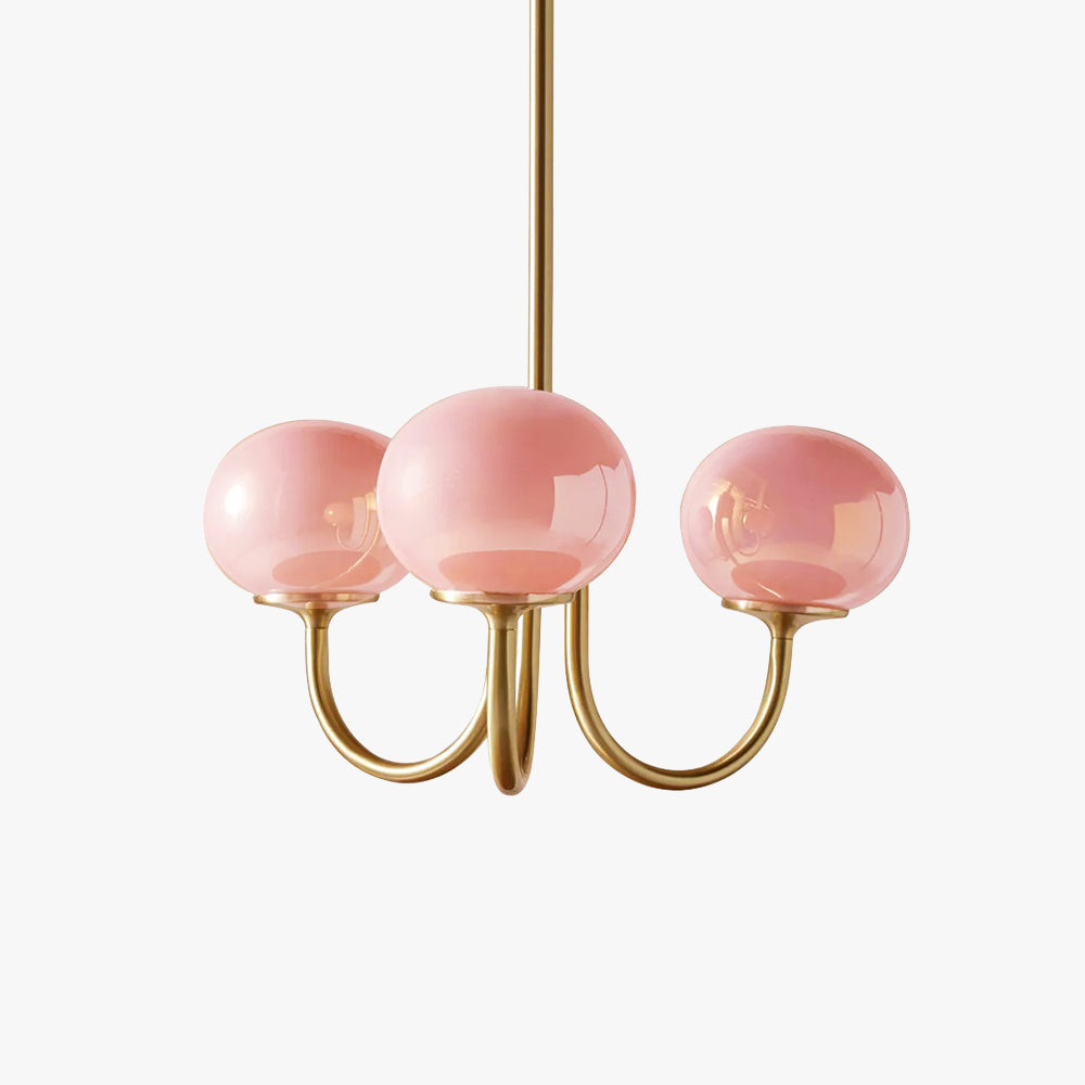 Valentina Lustre Boule Classique, Métal/Verre, Blanc/Rose/Beige, Bureau/Salon - Neutralighting