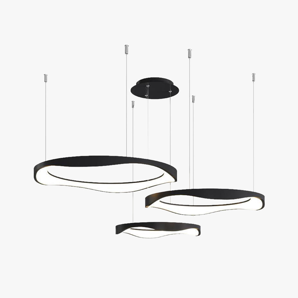 Arisha Suspension Ronde Moderne, Métal/Acrylique, Noir/Blanc, Salle de Séjour/Salle à Manger - Neutralighting