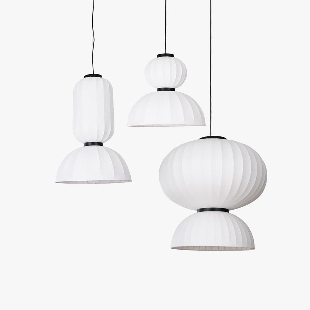 Ritta Suspension Vintage, Métal/Soie, Noir/Blanc, Chambre à Coucher - Neutralighting