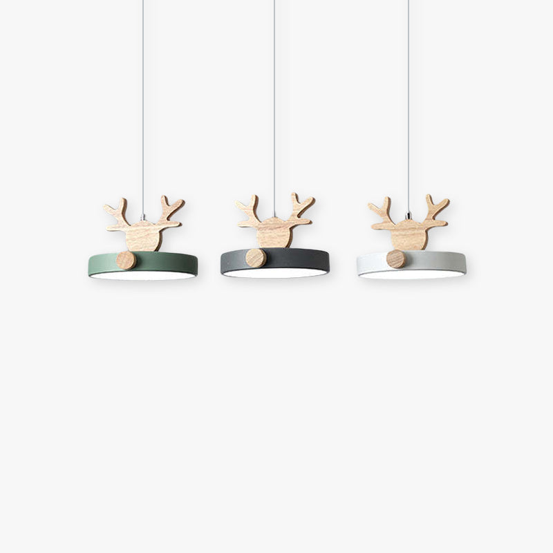 Valentina Suspension Rond Mignon Moderne Métal/Bois Vert/Noir Salle à manger - Neutralighting