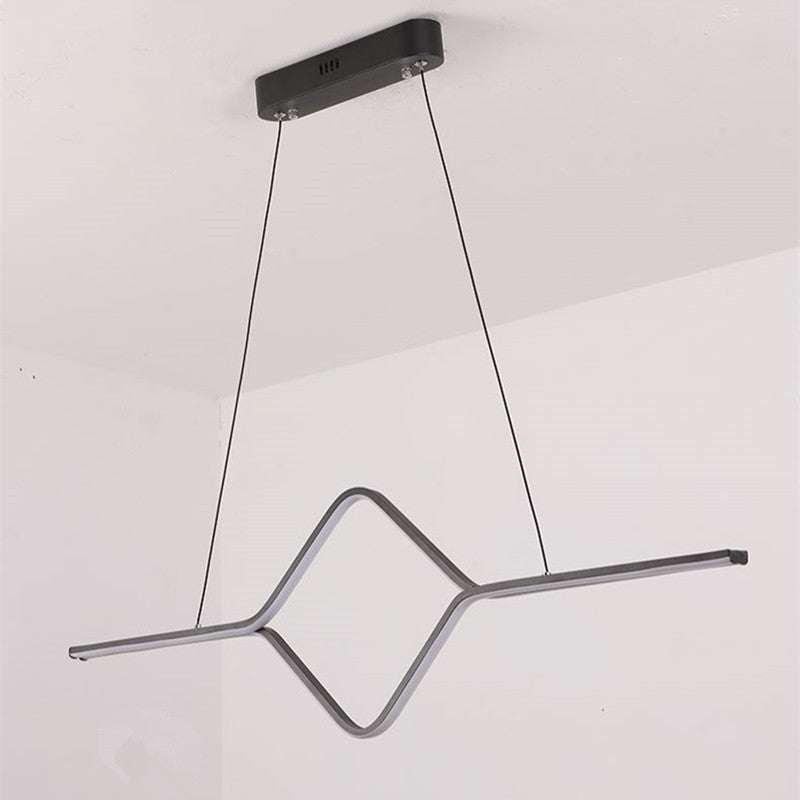 Arisha Suspension Linéaire Simple et Moderne, Métal/ Acrylique, Noir/Or, Salle à Manger - Neutralighting