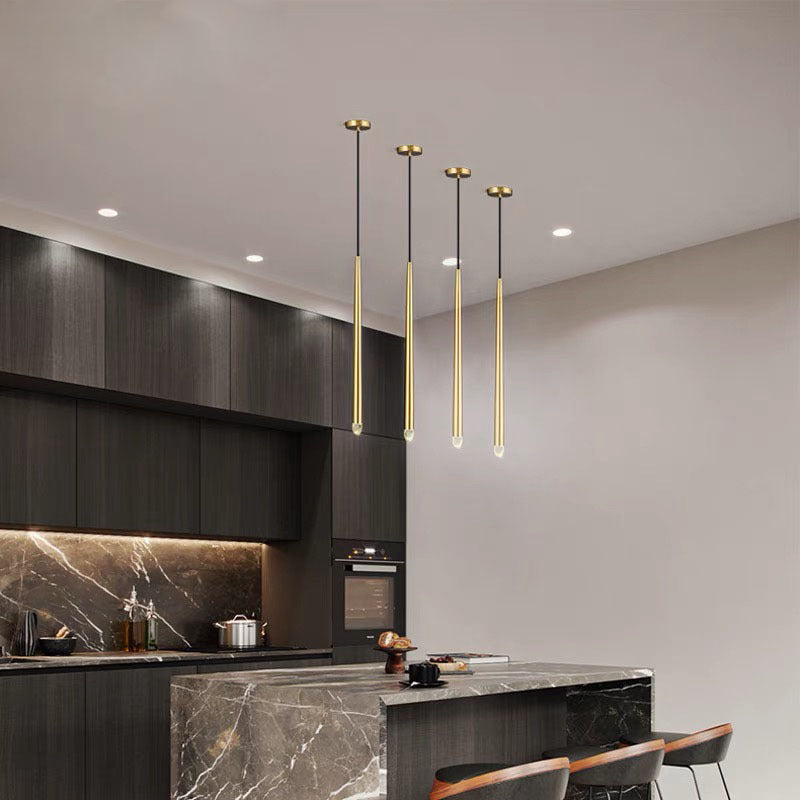 Arisha Suspension Linéaire Vintage, Métal, Or, Salon - Neutralighting
