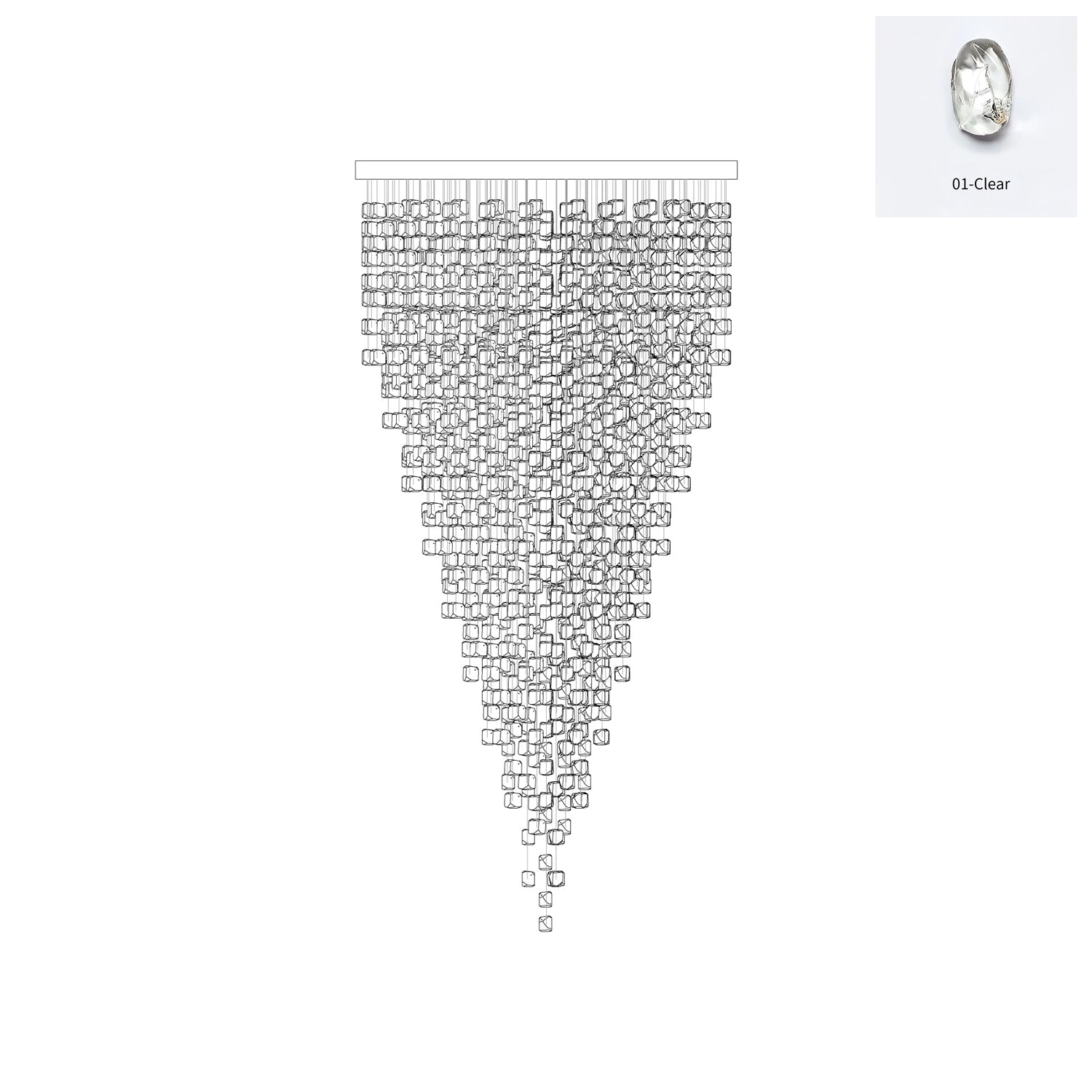 Veshaa Lustre en cristal de pierre de luxe postmoderne - Neutralighting