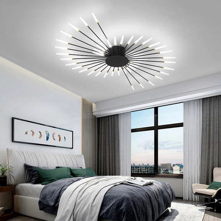 Wesley Plafonnier Fireworks Design Artistique Noir/Doré - Neutralighting