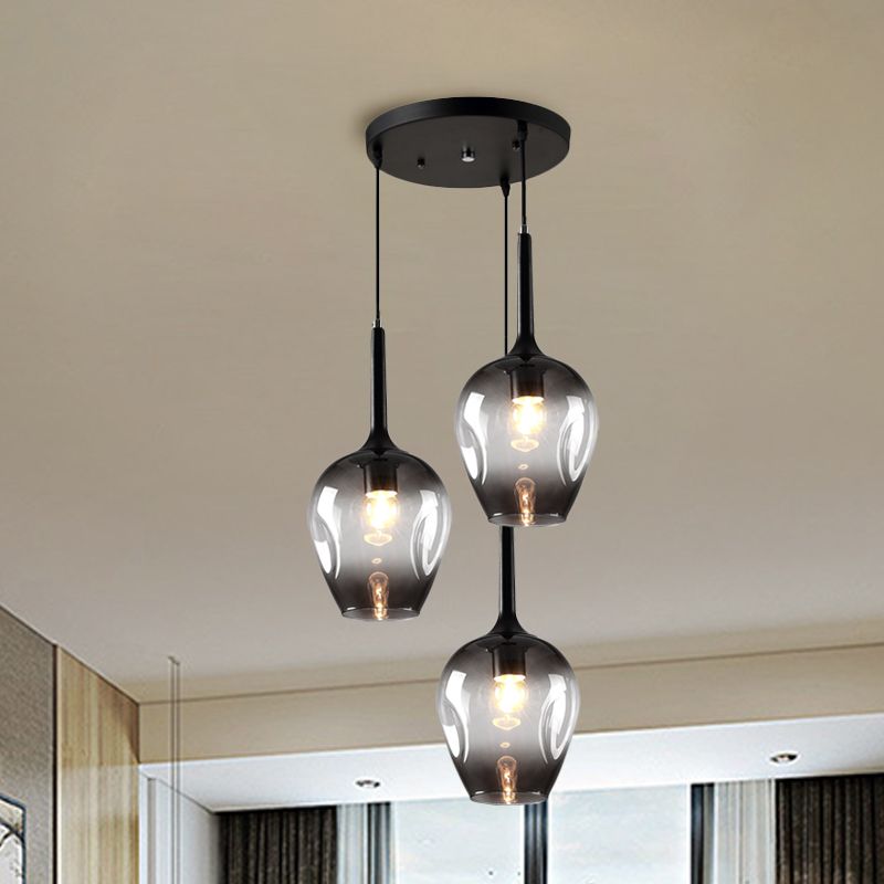Valentina LED Suspension Bleu Gris Verre Salle à Manger Chambre à coucher - Neutralighting