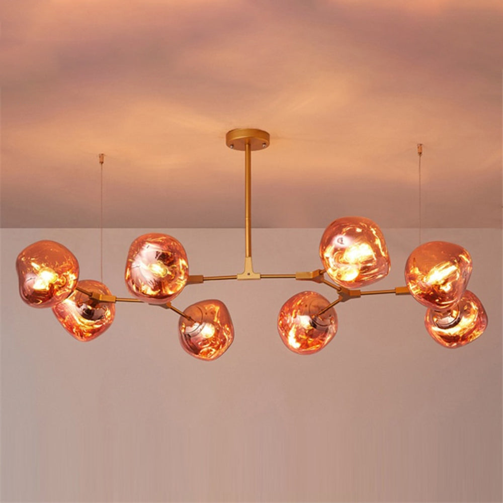 Valentina Suspension Globe Inhabituelle, Métal/Acrylique, Doré Rosé/Or/Chromé, Salon/Salle à Manger - Neutralighting