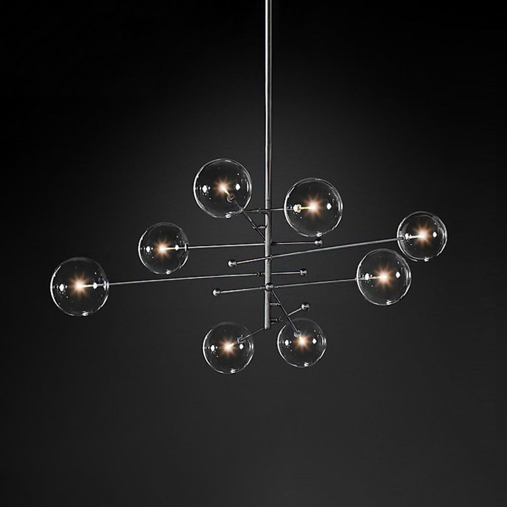Valentina Lustre Multi Moderne, Métal/Verre, Noir/Doré, Salon - Neutralighting