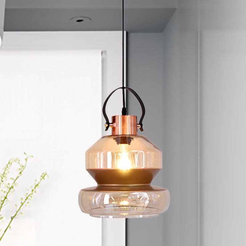Silva Moderne LED Suspension Ambre Métal Verre Salon Salle à manger - Neutralighting