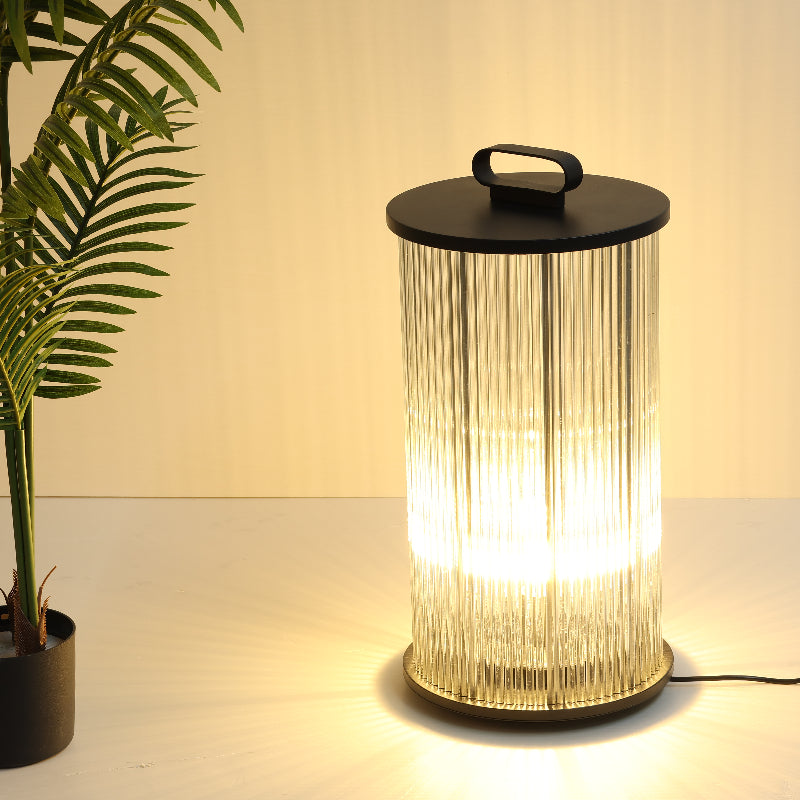 Ray Lampadaire Cylindre Simple, Métal/Verre, Gris, Jardin - Neutralighting