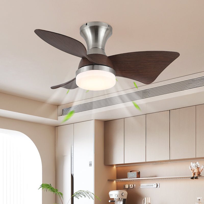 Plafonnier Ventilateur Aureon Moderne en Bois, détail des pales en bois