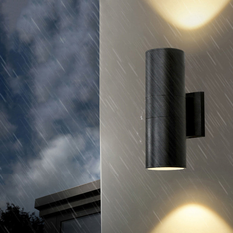 Kren Applique Extérieure Cylindre Simple. Verre. Noir. Cour - Neutralighting