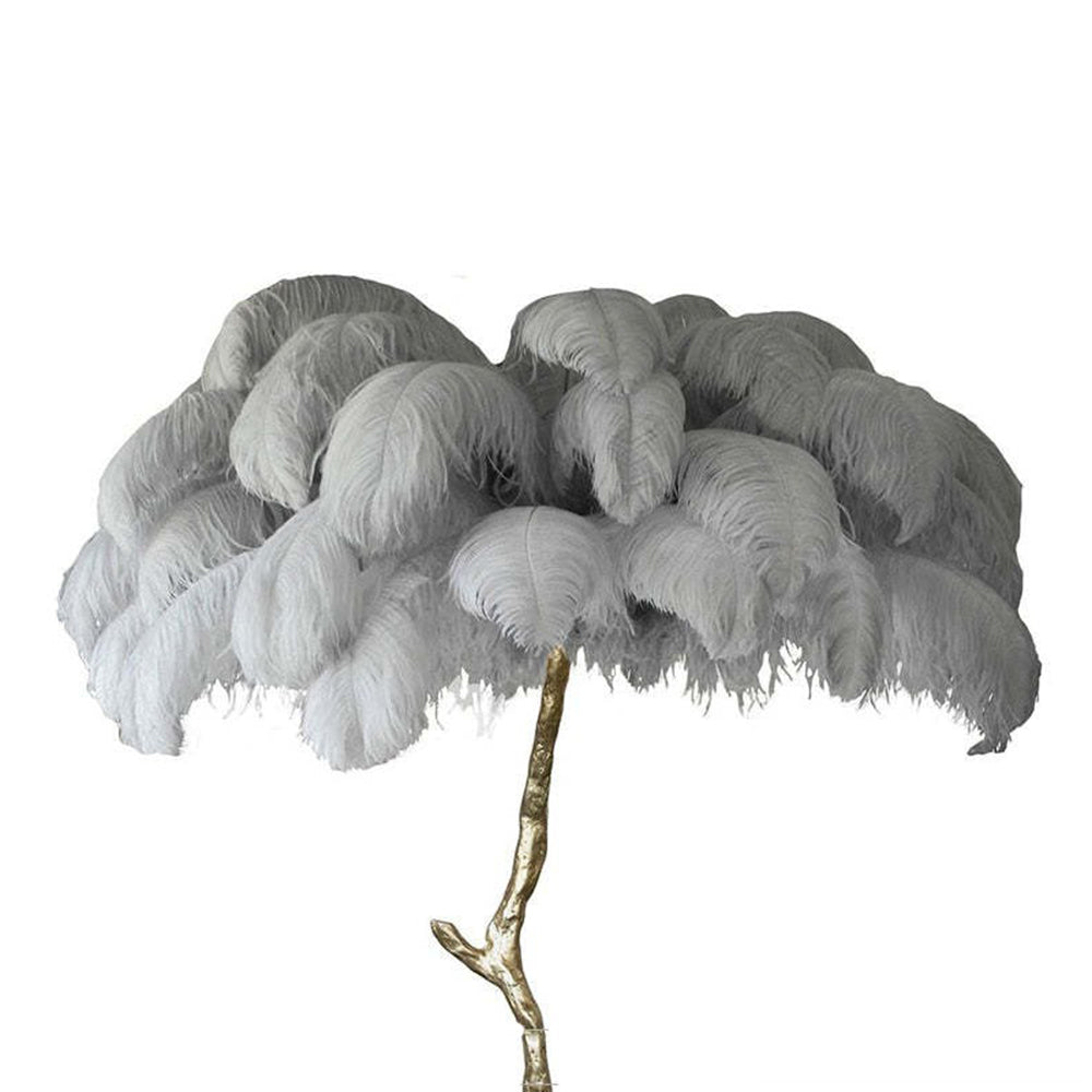 Lampadaire Fleur Luxe Plume/Métal Coloré Salon