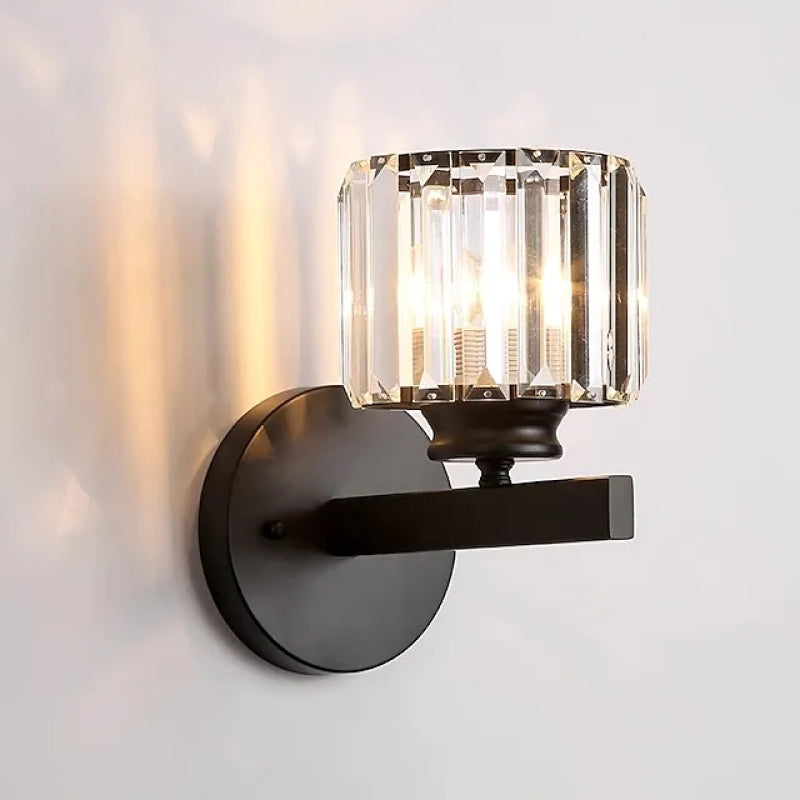 Arisha Applique Murale Carré Moderne, Métal/Verre, Noir/Or, Chambre - Neutralighting