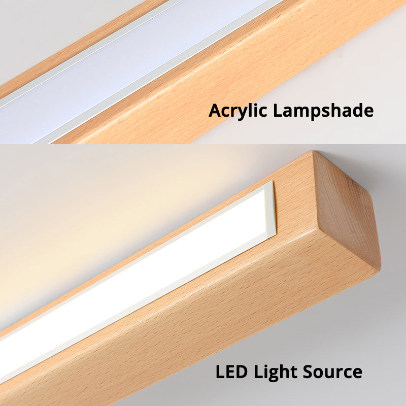Urien Plafonnier Longue Linéaire Simple. Bois. Couloir/Chambre - Neutralighting