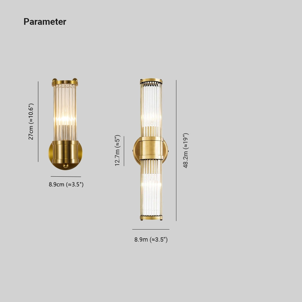 Tyra LED Applique Murale Cylindrique Vintage Métal/Verre Or - Neutralighting
