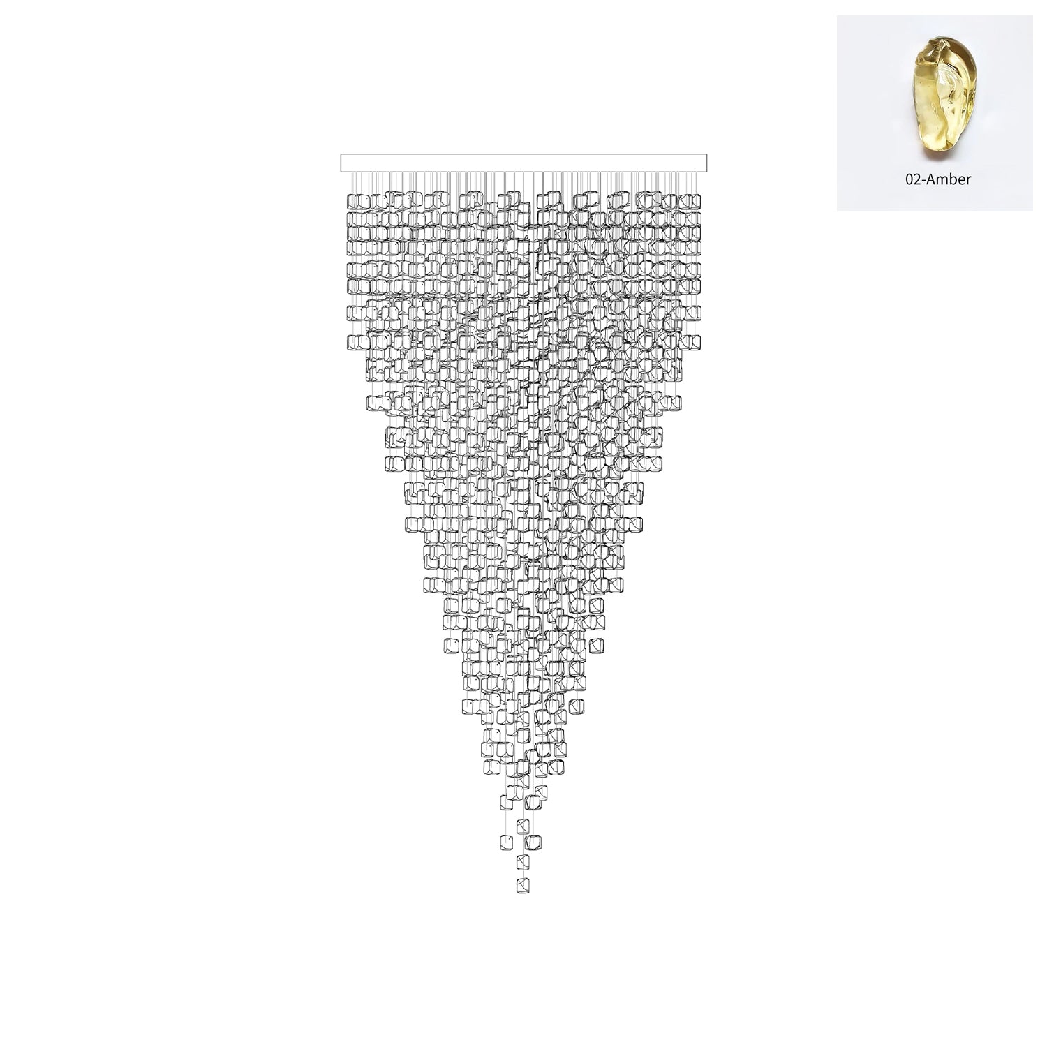 Veshaa Lustre en cristal de pierre de luxe postmoderne - Neutralighting