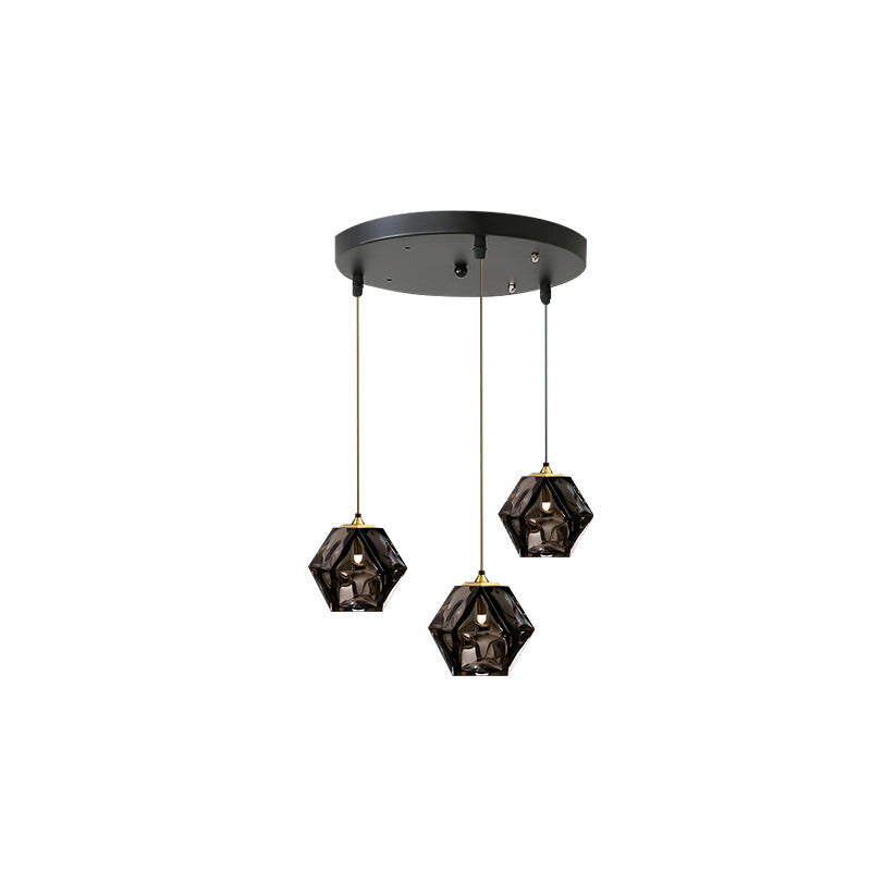 Valentina Polyèdre LED Suspension Métal Verre Cuisine Chambre à Coucher - Neutralighting