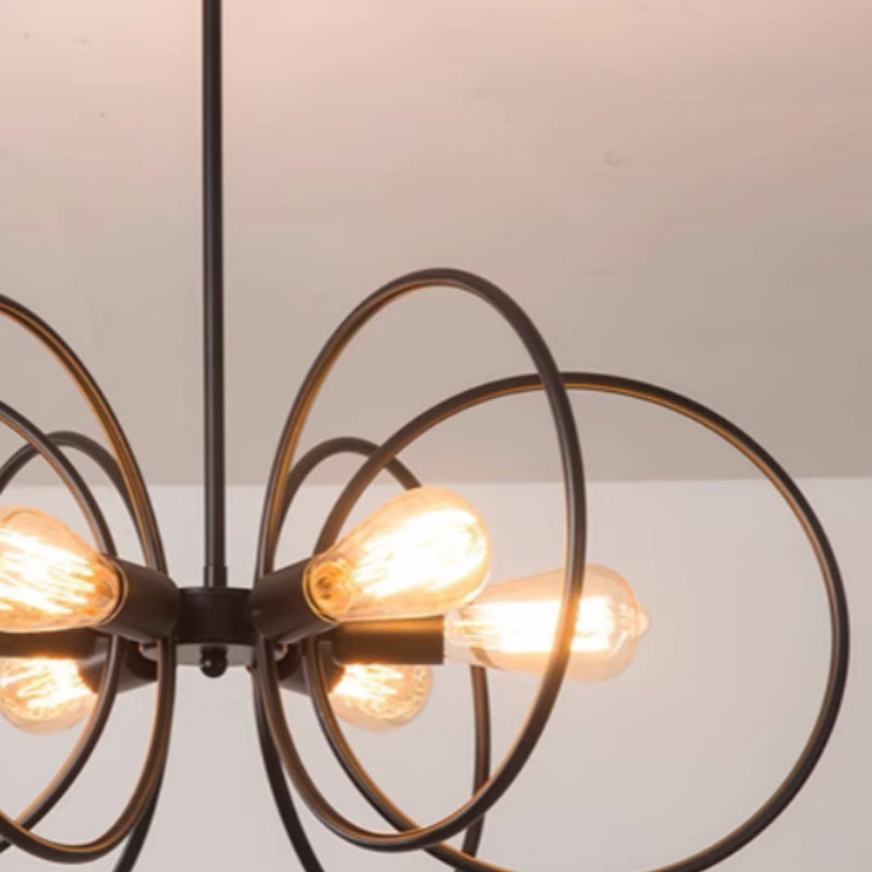 Silva Industriel LED Suspension Noir Métal Salon/Chambre À Coucher