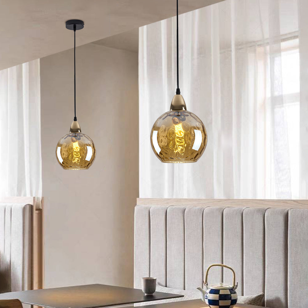 Water Ripple Suspension Boule Moderne Verre Rouge/Vert/Bleu Salon - Neutralighting