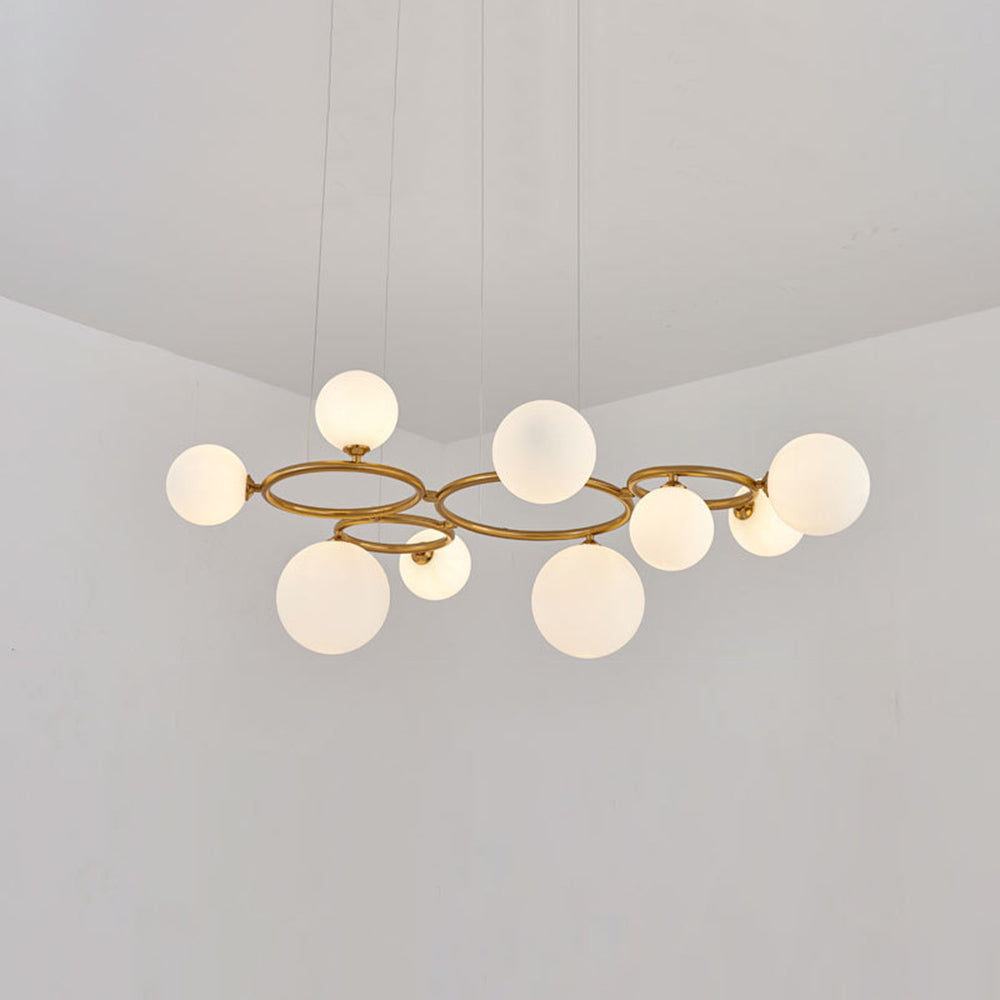 Valentina Luminaires Suspensions Anneau Moderne Métal/Verre Noir/Blanc/Gris/Doré Chambre à Coucher